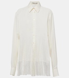 Stella McCartney Open-knit fringed oversized shirt