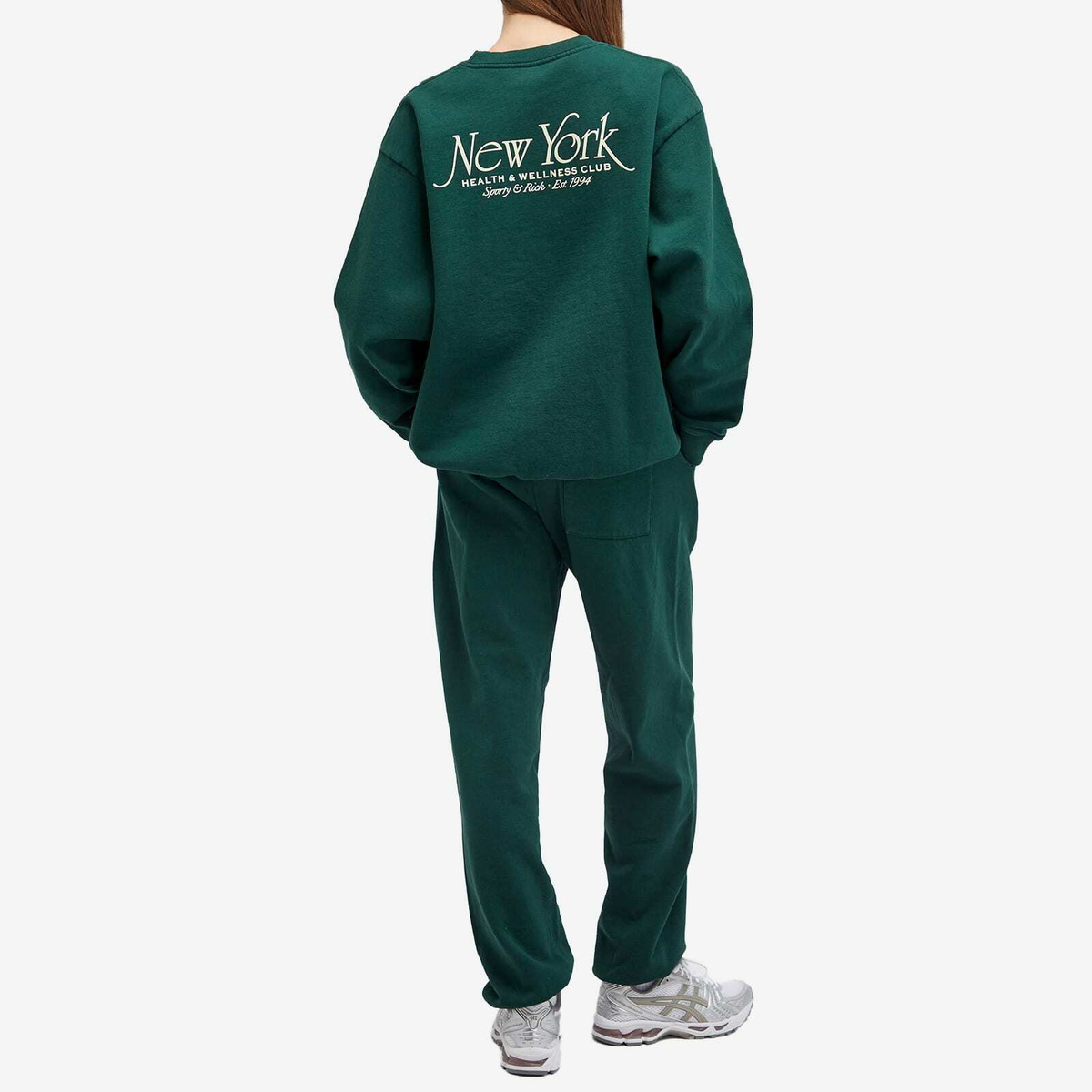 Sporty & Rich Women's NY 94 Crewneck in Forest Cream
