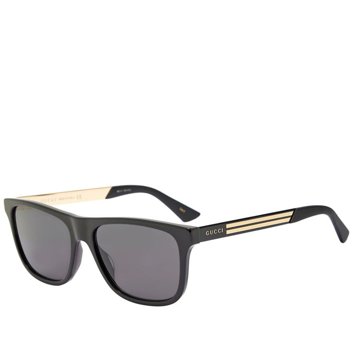 Photo: Gucci Men's Sporty Web Sunglasses in Black/Gold