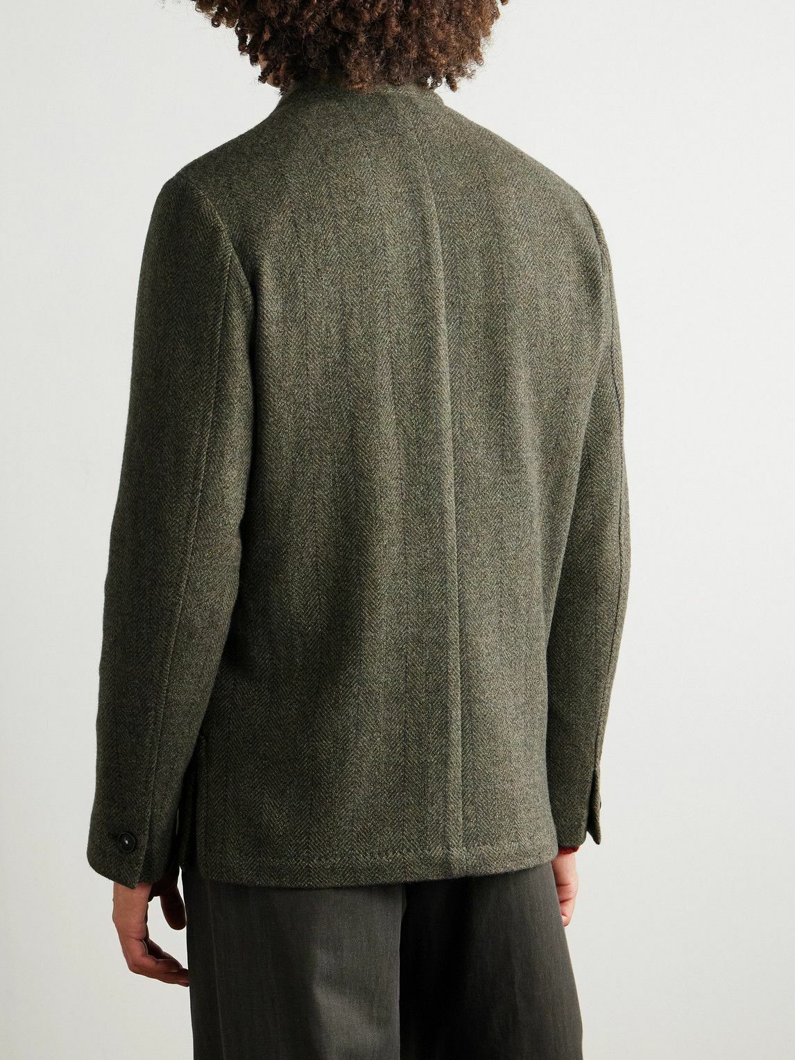 Massimo Alba - Bali Herringbone Wool Coat - Green