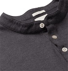 Massimo Alba - Watercolour-Dyed Cotton and Cashmere-Blend Henley T-Shirt - Navy