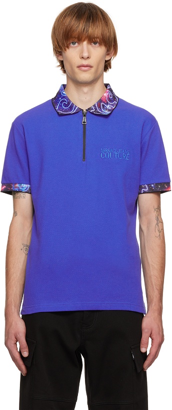 Photo: Versace Jeans Couture Blue Zip Polo