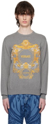 Versace Gray Baroque Sweater