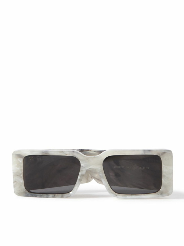 Photo: Off-White - Milano Square-Frame Marbled Acetate Sunglasses