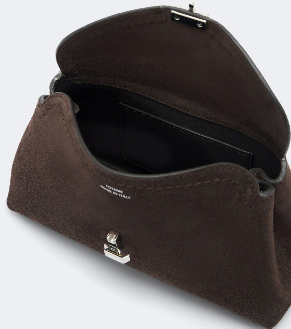 Toteme T-Lock Nano suede clutch