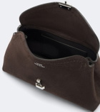 Toteme T-Lock Nano suede clutch
