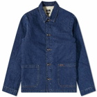 A.P.C. Men's New Kerlouan Denim Chore Jacket in Washed Indigo