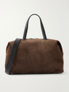 Brioni - Leather-Trimmed Suede Weekend Bag - Brown