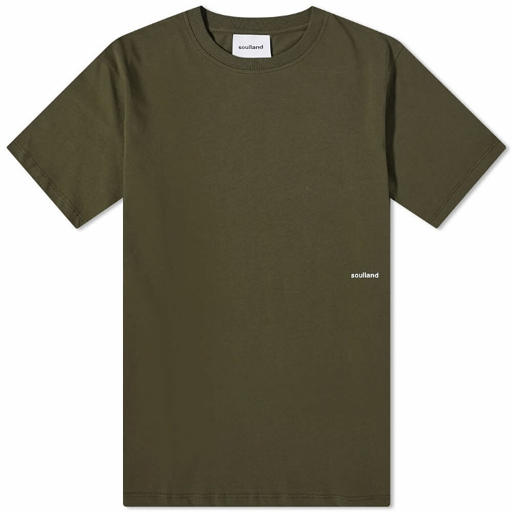 Photo: Soulland Men's Coffey Logo T-Shirt in Green