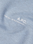 A.P.C. - Item Logo-Print Cotton-Blend Jersey Sweatshirt - Blue