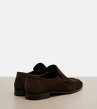 The Row Soft ruched suede loafers