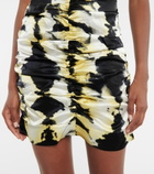 Ganni - Tie-dye ruched stretch-silk minidress