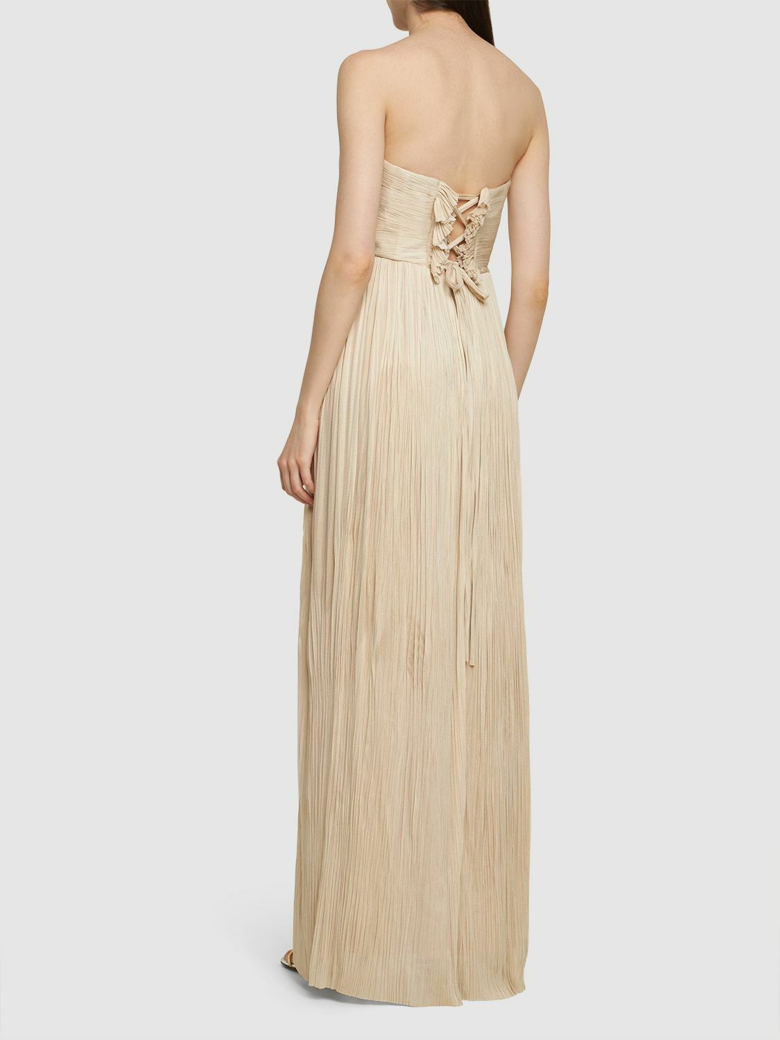 MARIA LUCIA HOHAN Carla Silk Tulle Strapless Long Dress Maria Lucia Hohan