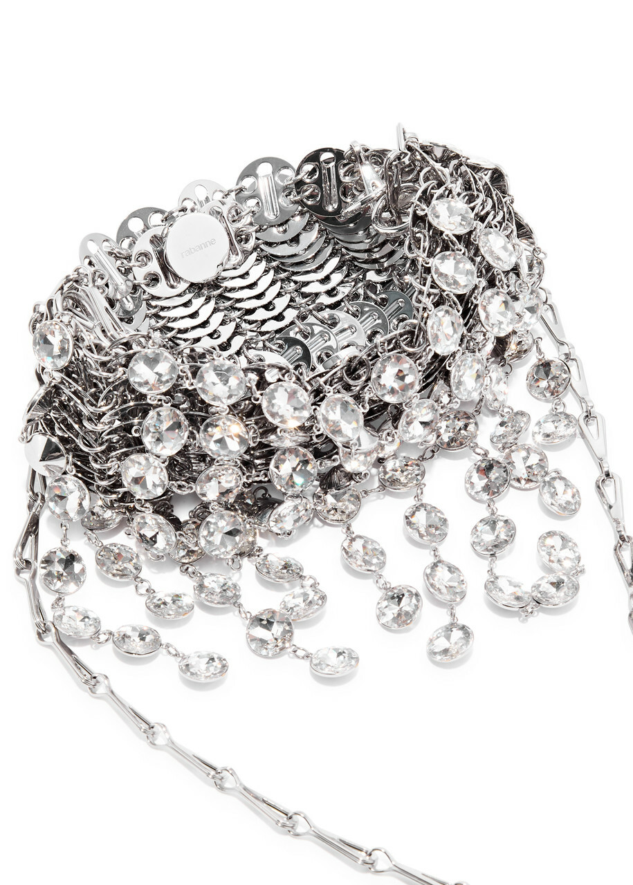 Rabanne 1969 Crystal-embellished Disc Shoulder bag - Silver