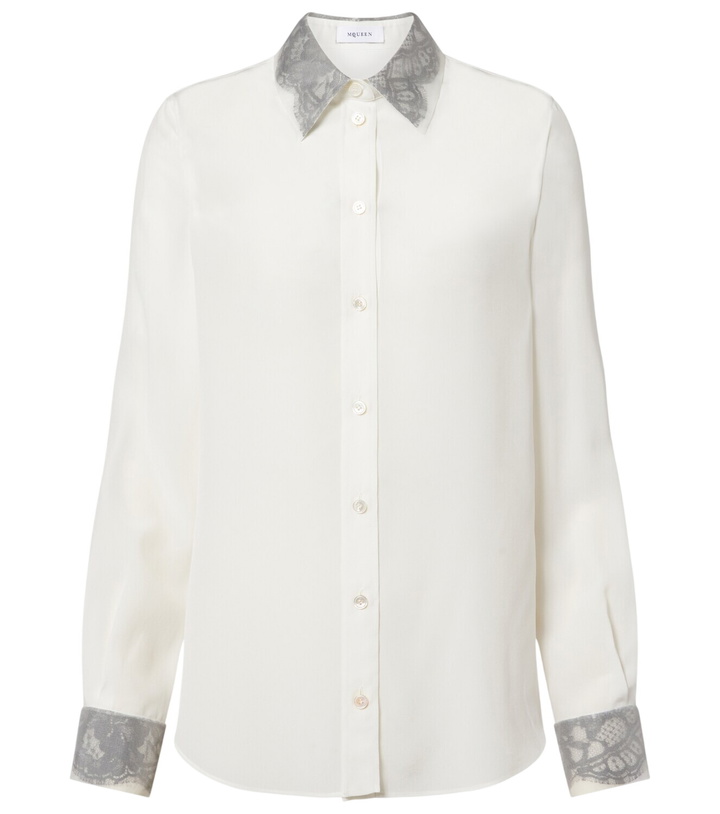 Photo: McQueen Lace-trimmed silk shirt