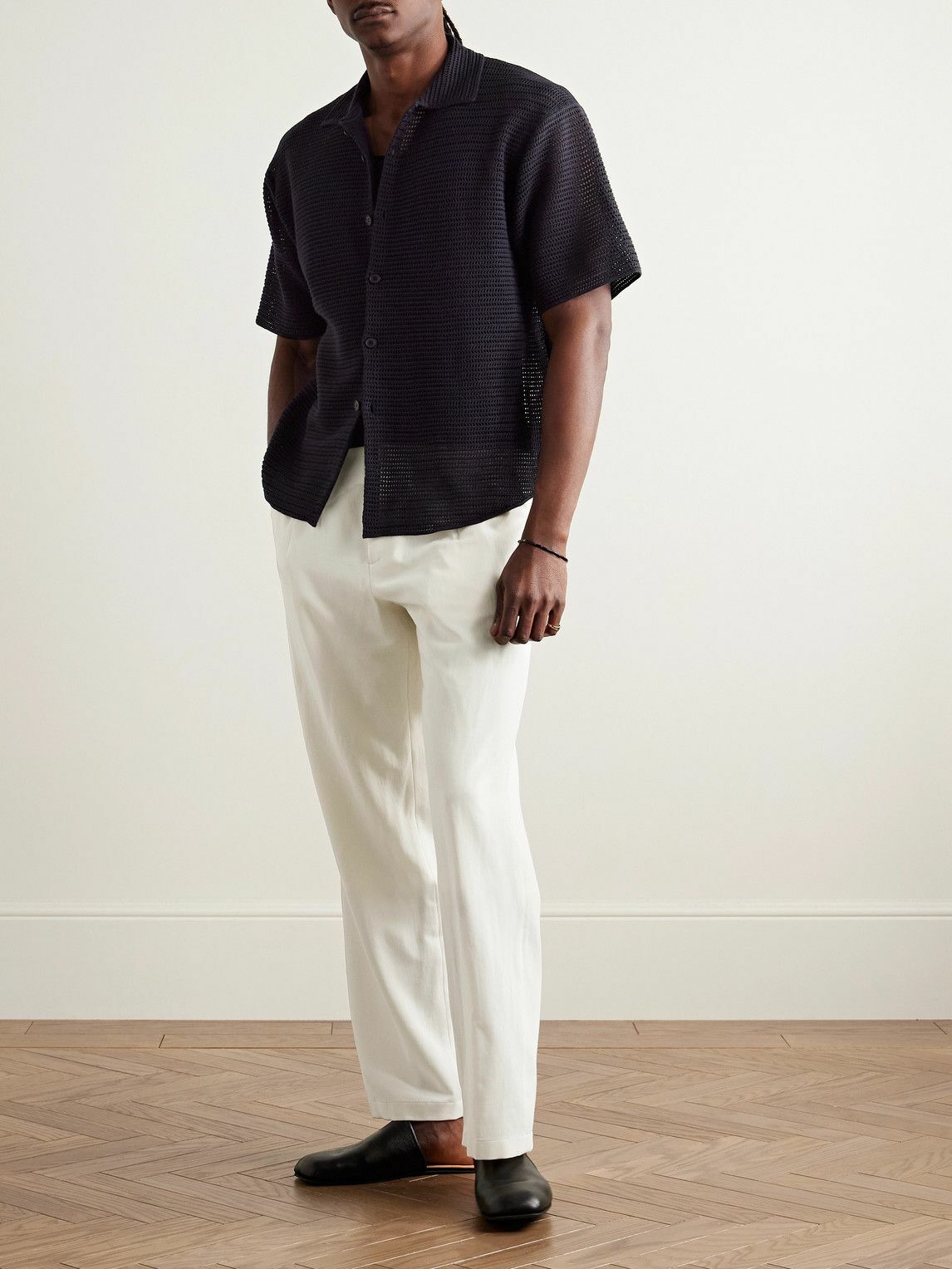 Auralee - Straight-Leg Pleated Cotton and Wool-Blend Gabardine