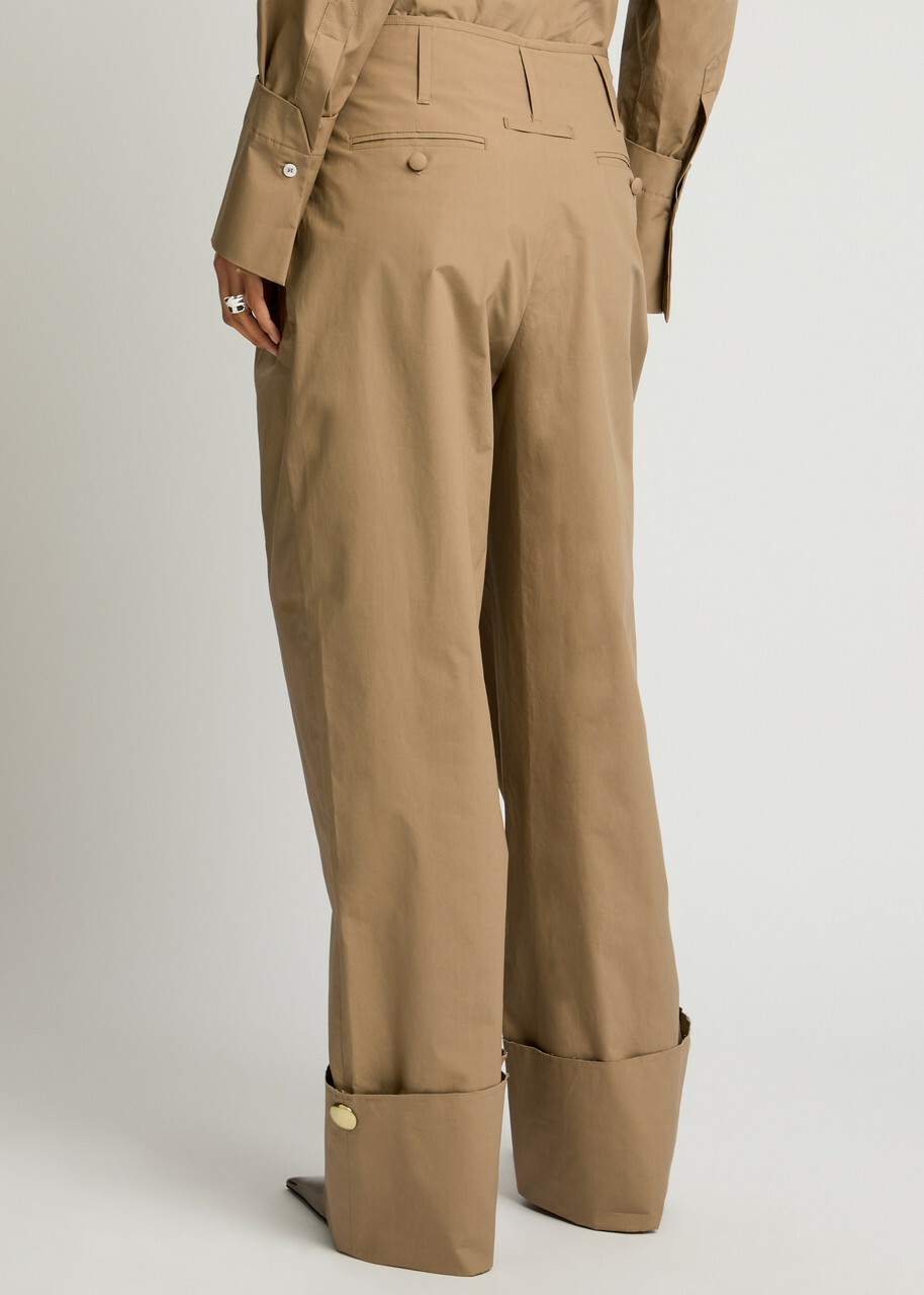 Darkpark Diana Cotton-poplin Trousers Camel
