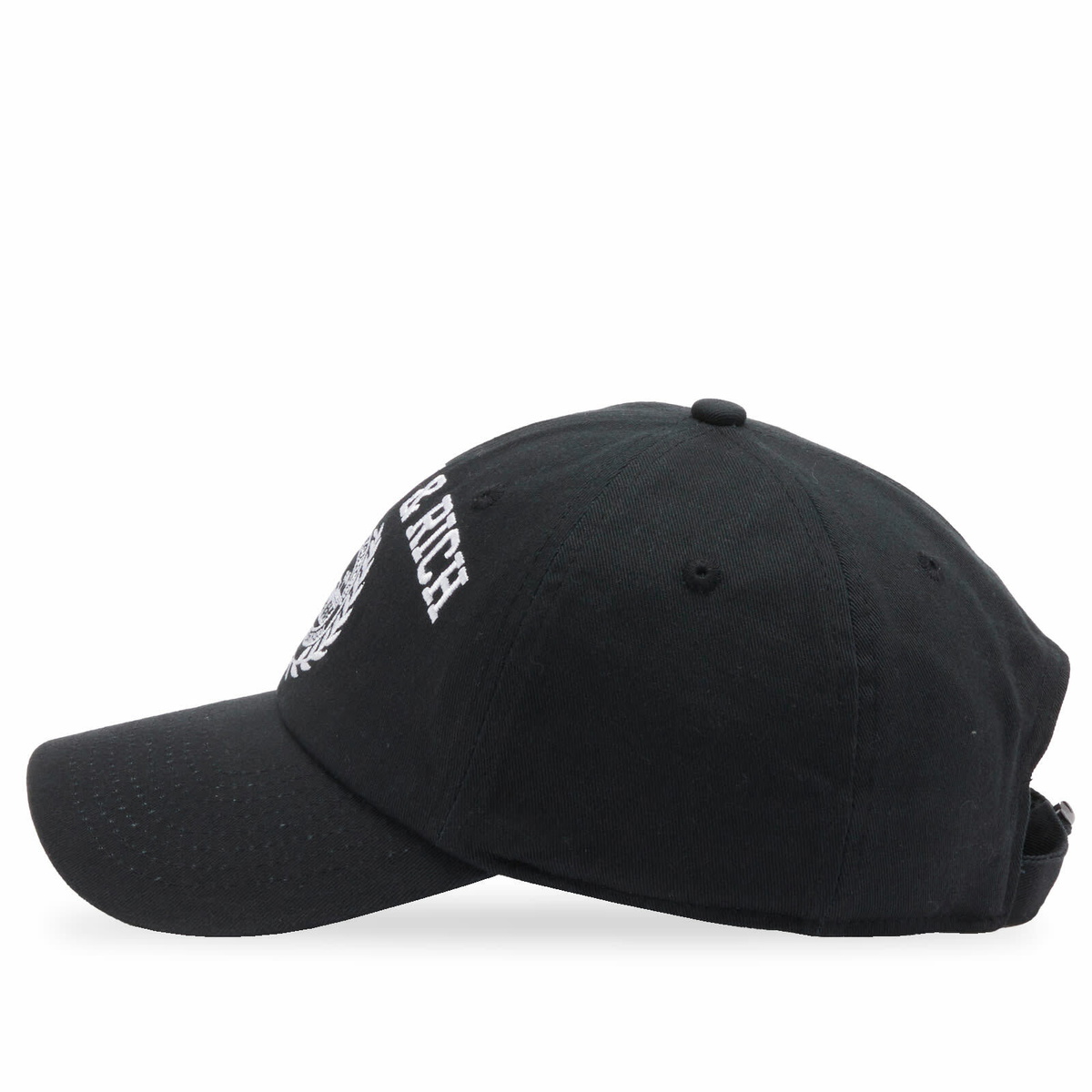 Sporty & Rich Men's Varsity Crest Embroidered Cap in Faded Black/White 