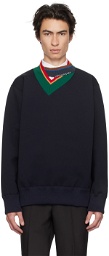 kolor Navy Asymmetric Sweatshirt