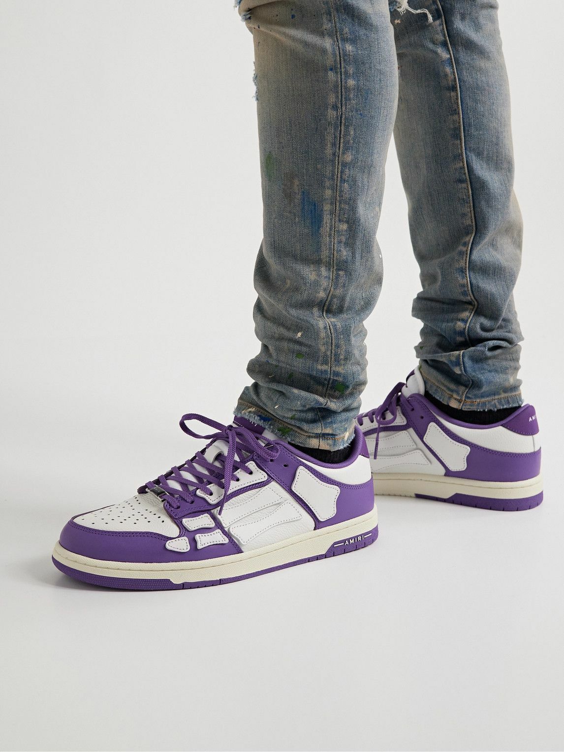 AMIRI - Skel-Top Colour-Block Leather Sneakers - Purple Amiri