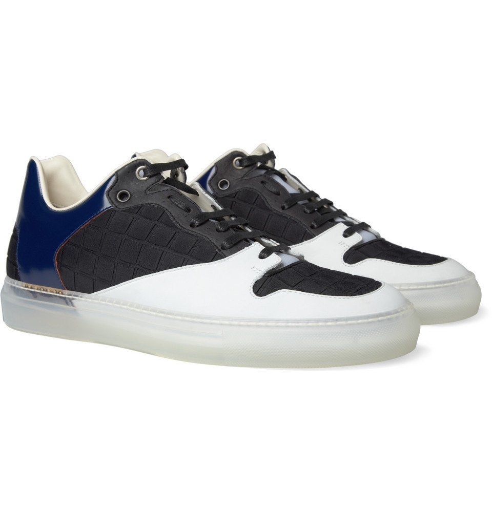 Balenciaga Panelled Leather Sneakers Men Black