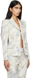 McQueen Off-White Damask Floral Blazer