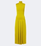 Alaïa Pleated knitted maxi dress