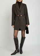 Our Legacy Queens Plaid-jacquard Wool Blazer Brown
