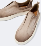 Santoni Victory suede slip-on shoes