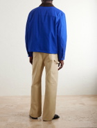LOEWE - Suede-Trimmed Cotton Jacket - Blue