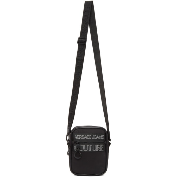Photo: Versace Jeans Couture Black Outline Logo Crossbody Bag