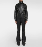 Perfect Moment Belted faux leather ski suit