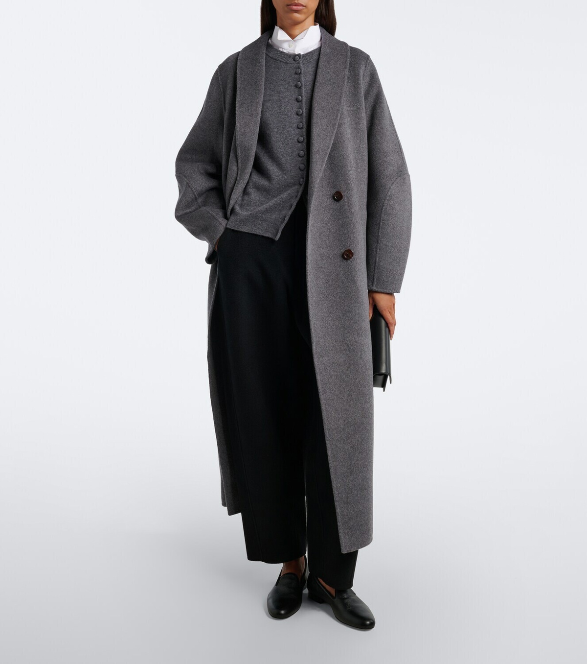 Lisa Yang Double-breasted wool and cashmere coat