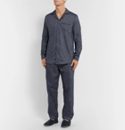 Desmond & Dempsey - Brushed Cotton-Twill Pyjama Shirt - Men - Blue