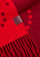 Stella Mccartney Logo-intarsia Reversible Wool Scarf - Red - One Size