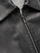 Stòffa - Ponge Leather Blouson Jacket - Black