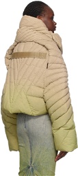 Rick Owens Taupe & Green Moncler Edition Radiance Down Jacket