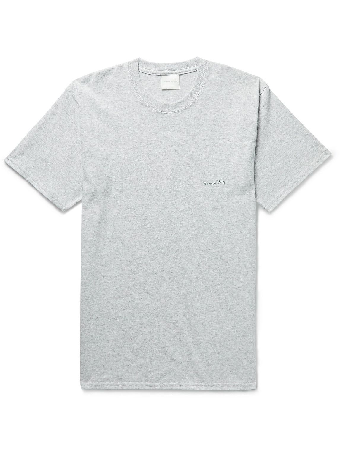 Museum Of Peace & Quiet - Wordmark Logo-Print Cotton-Jersey T-Shirt - Gray