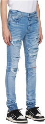 AMIRI Blue Crystal Thrasher Jeans