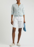 Rag & Bone Marlee Striped Cotton-blend Cardigan Light Blue