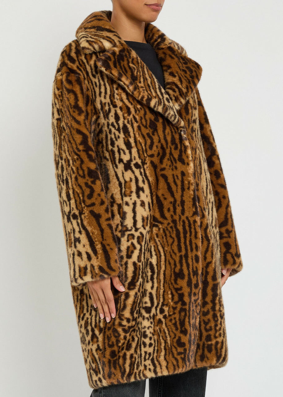 Stand Studio Camille Cocoon Leopard-print Faux fur Coat