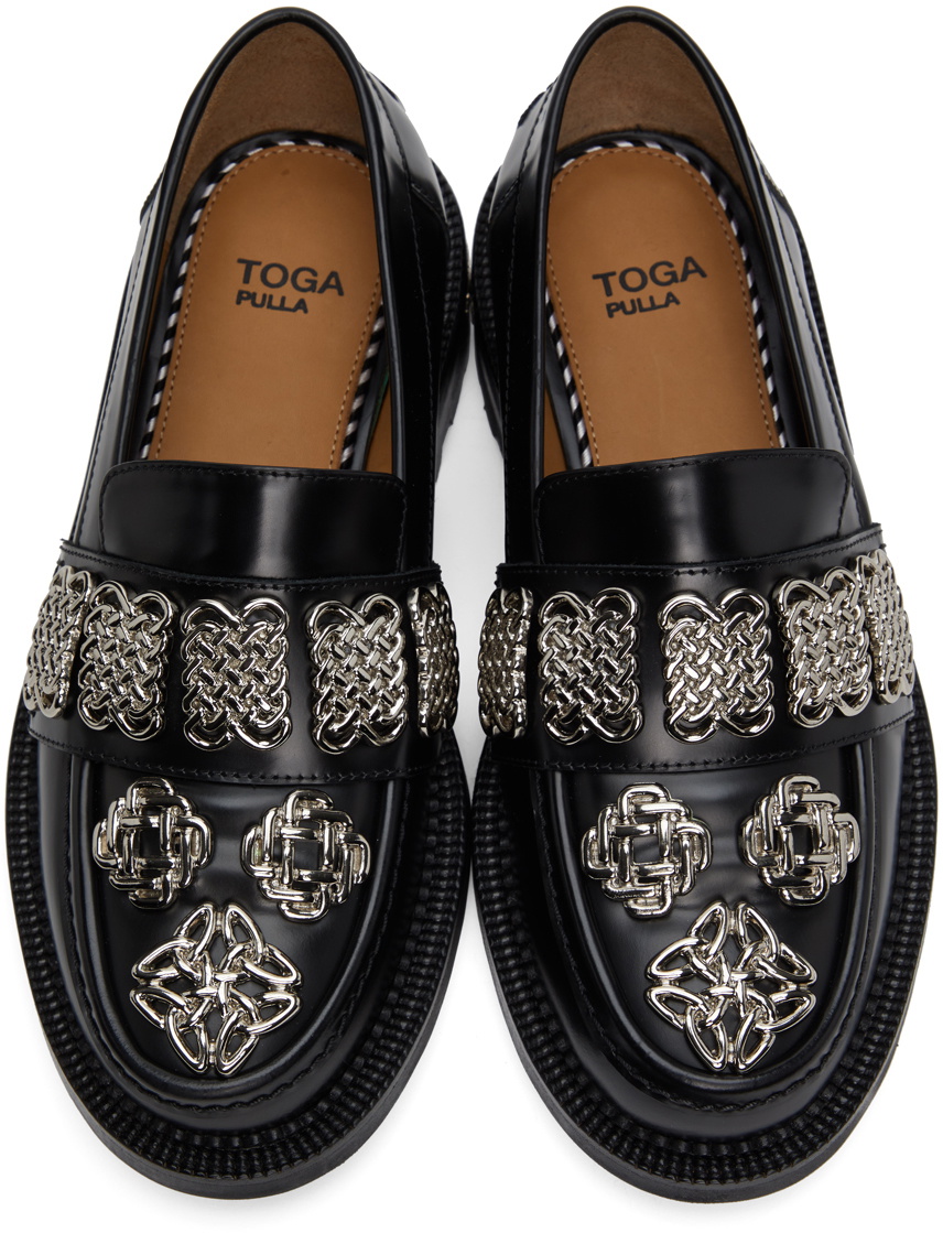 Toga Pulla Black Embellished Loafers Toga Pulla