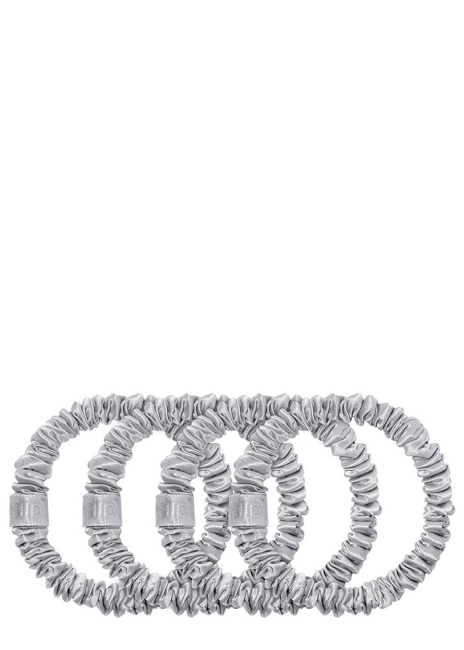Slip Pure Silk Skinny Scrunchies - Silver