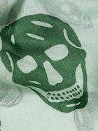 McQueen - Fringed Printed Modal and Silk-Blend Scarf