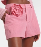 Blumarine Floral-appliqué gabardine shorts