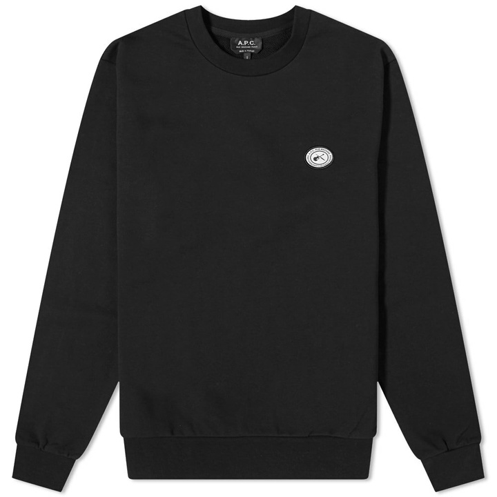 Photo: A.P.C. Men's Gabriel Patch Logo Crew Sweat in Black