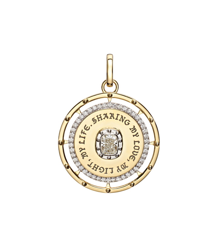 Photo: FoundRae True Love Lovestruck Commitment Large 18kt gold pendant with diamonds