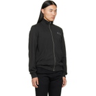 Diesel Black Mock Neck Metallic Oval D Track Jacket