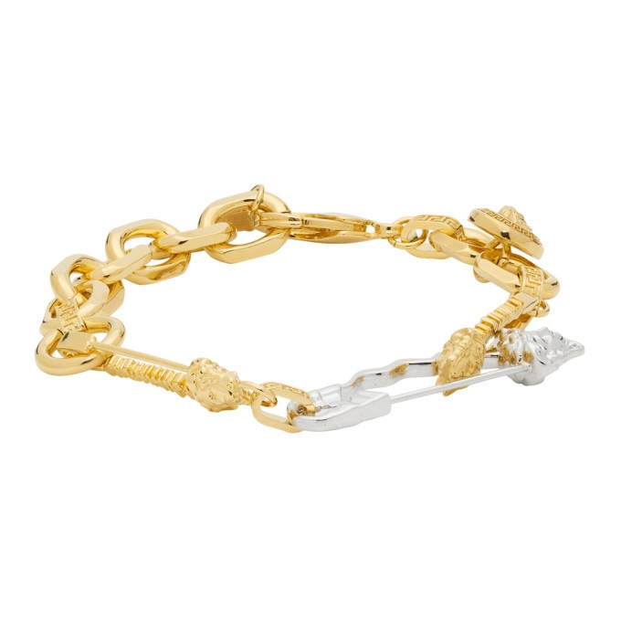 Photo: Versace Gold and Silver Medusa Safety Bracelet