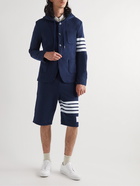 Thom Browne - Striped Cotton-Jersey Hooded Jacket - Blue